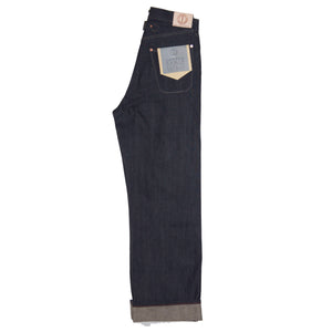 DAWSON WIDE LEG JEANS : DD04 13.5OZ BROWN WEFT RED LINE SELVEDGE