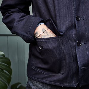 ENGINEER JACKET : DD012 SASHIKO INDIGO DYED DENIM