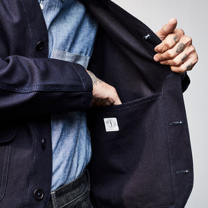 ENGINEER JACKET : DD012 SASHIKO INDIGO DYED DENIM
