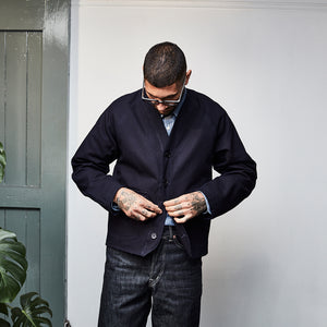 ENGINEER JACKET : DD012 SASHIKO INDIGO DYED DENIM