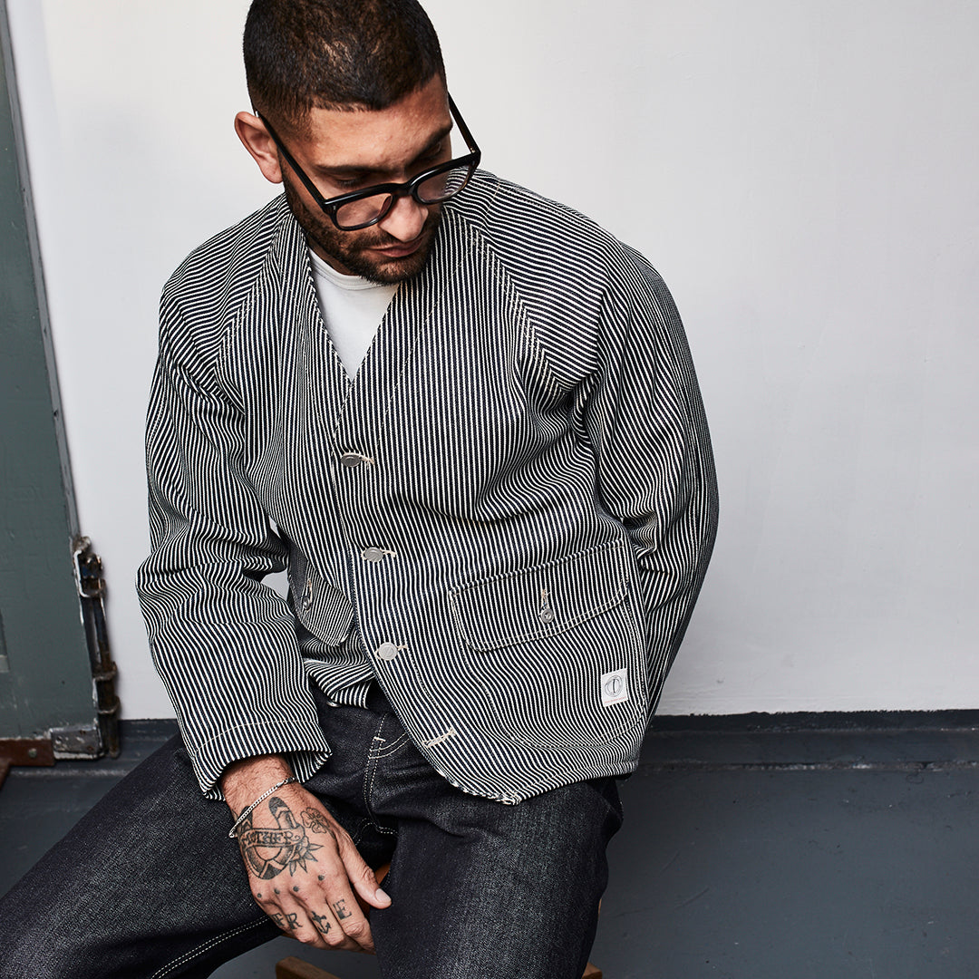 Hickory stripe garage jacket sales