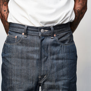 DAWSON WIDE LEG JEANS : DD03  HANK DYED WHITE SELVEDGE