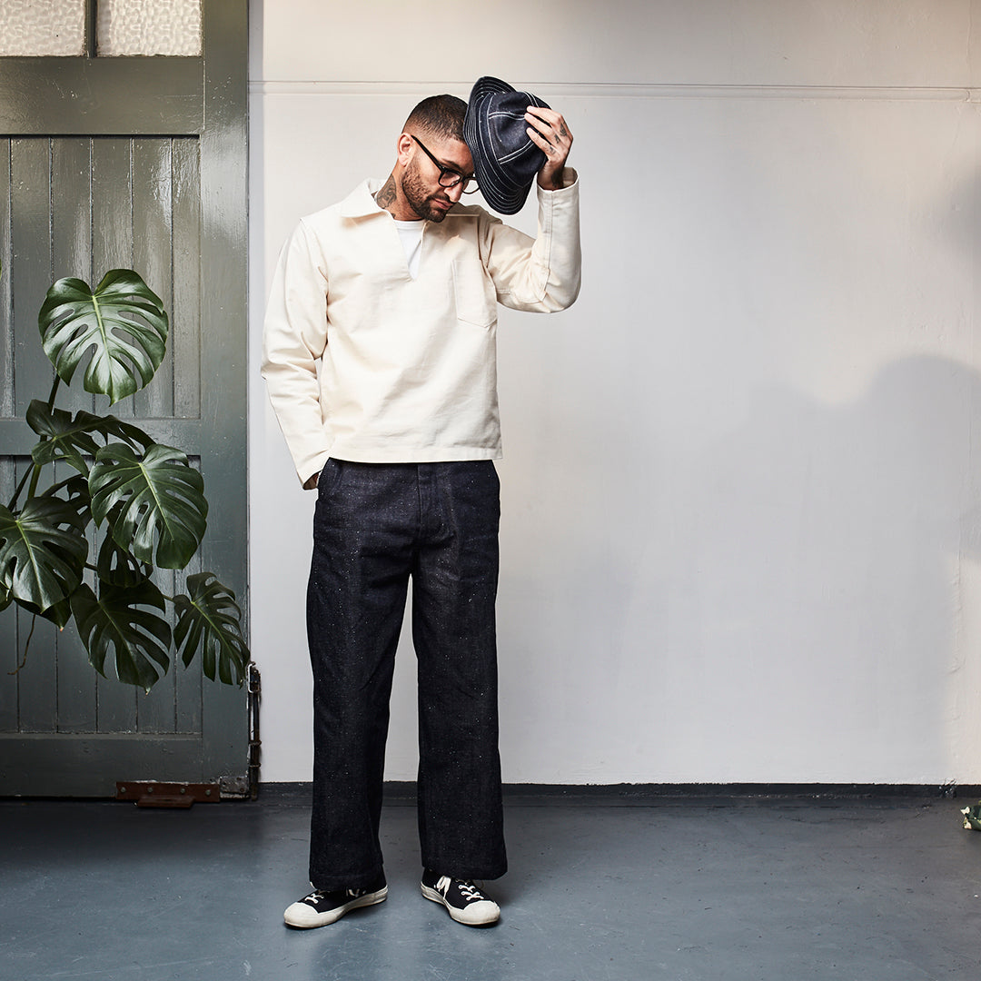 NEW FIT SACK JACKET : DD03 WHITE SELVEDGE 13OZ - dawsondenim