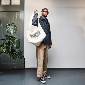 DAWSON NEWSPAPER BAG - DD017 NATURAL UNDYED COTTON CANVAS DAWSON BLUE