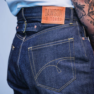DAWSON WIDE LEG JEANS : DD026 ORGANIC PLANT DYED SELVEDGE