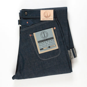DAWSON WIDE LEG JEANS : DD03  HANK DYED WHITE SELVEDGE
