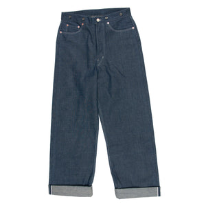 DAWSON WIDE LEG JEANS : DD03  HANK DYED WHITE SELVEDGE