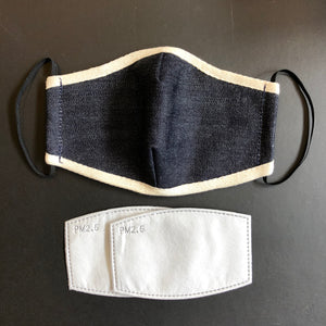 NON SURGICAL SELVEDGE DENIM FACE MASK WITH CARBON FILTERS