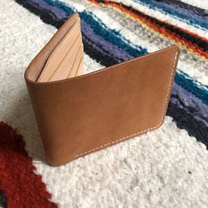 Natural vegetable dyed bi fold wallet